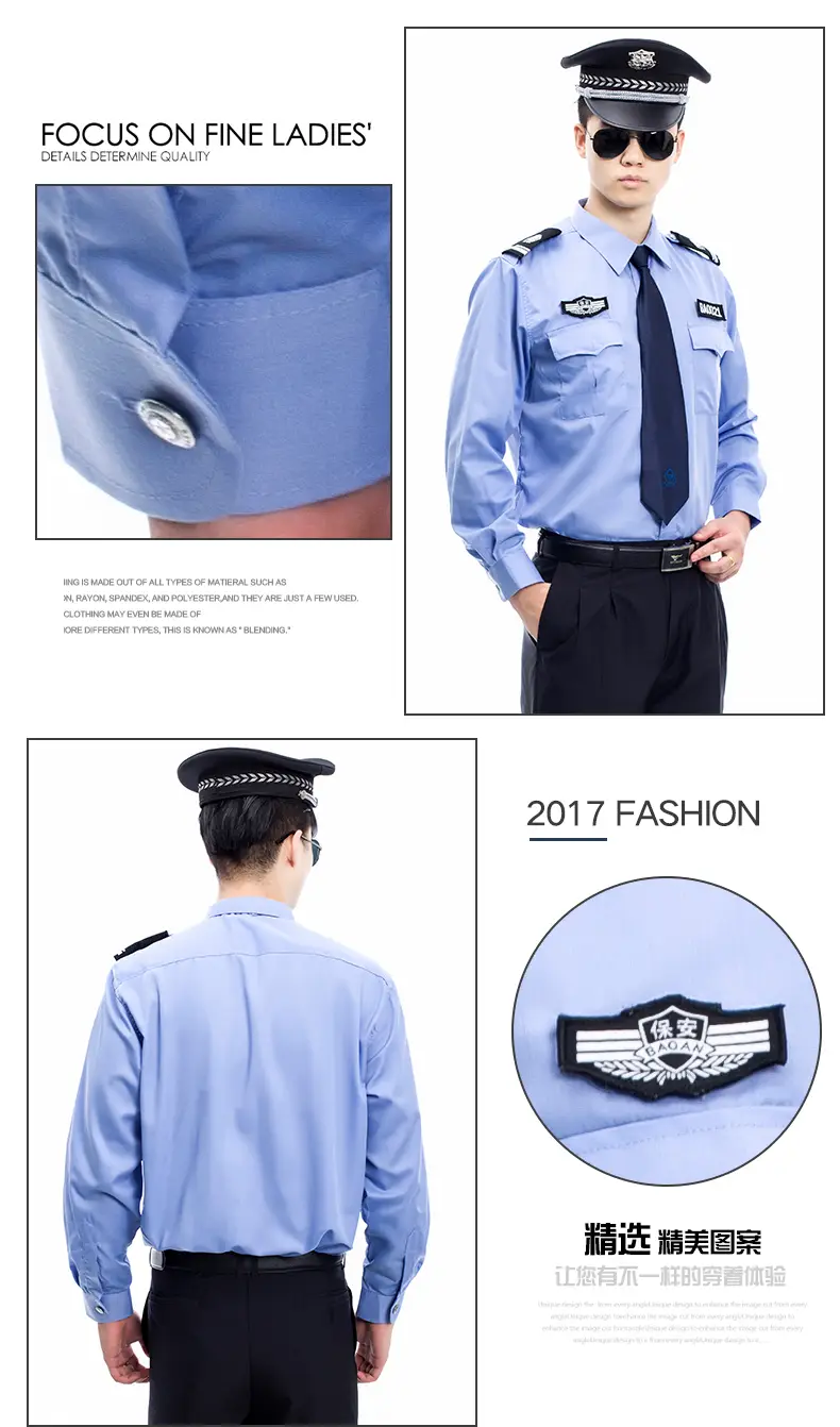 2011 Police Uniform Gray Long Sleeve Shirt Suit for Men Women — feature 15