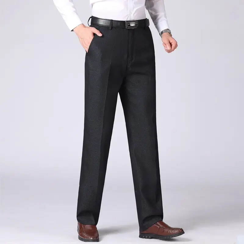Middle-aged Business Straight Casual Pants Black - Image 5