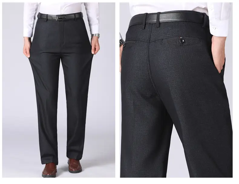 Middle-aged Business Straight Casual Pants Black — feature 12