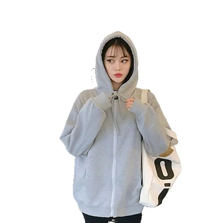 Pink Fleece Zipper Hoodie Plus Size Women Autumn Winter - Image 10