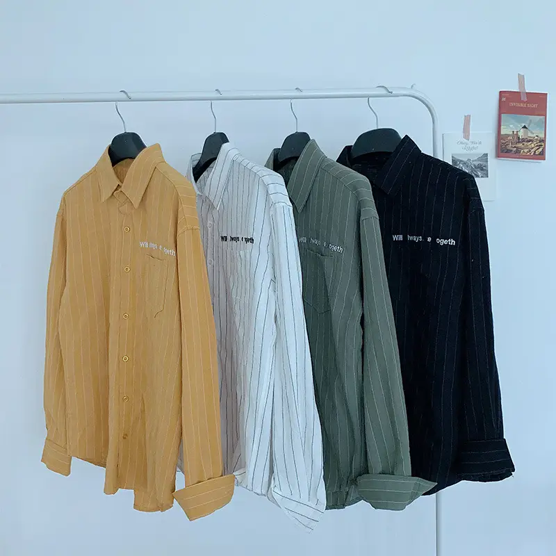 Men Long Sleeve Korean Style Shirt Spring Autumn 2019 - Image 6