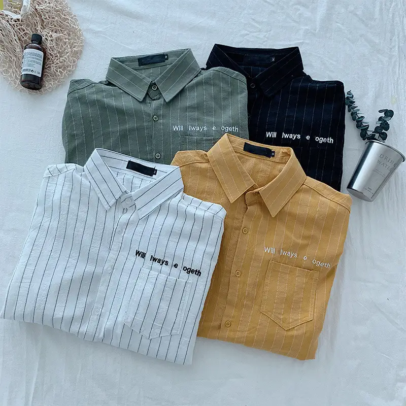 Men Long Sleeve Korean Style Shirt Spring Autumn 2019 - Image 9