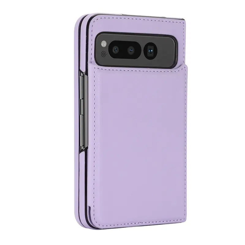 Pink Leather Flip Phone Case with 3 Camera Ports