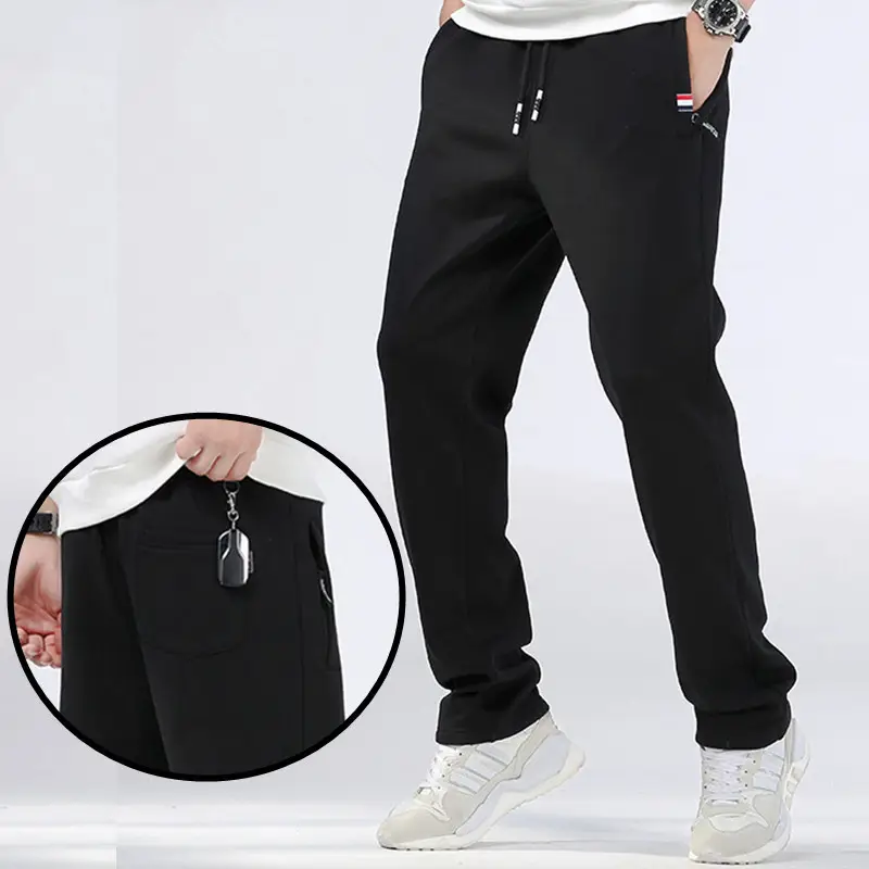 Men's Grey Knitted Casual Pants Large Size - Image 7