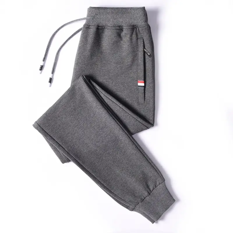 Men's Grey Knitted Casual Pants Large Size - Image 3