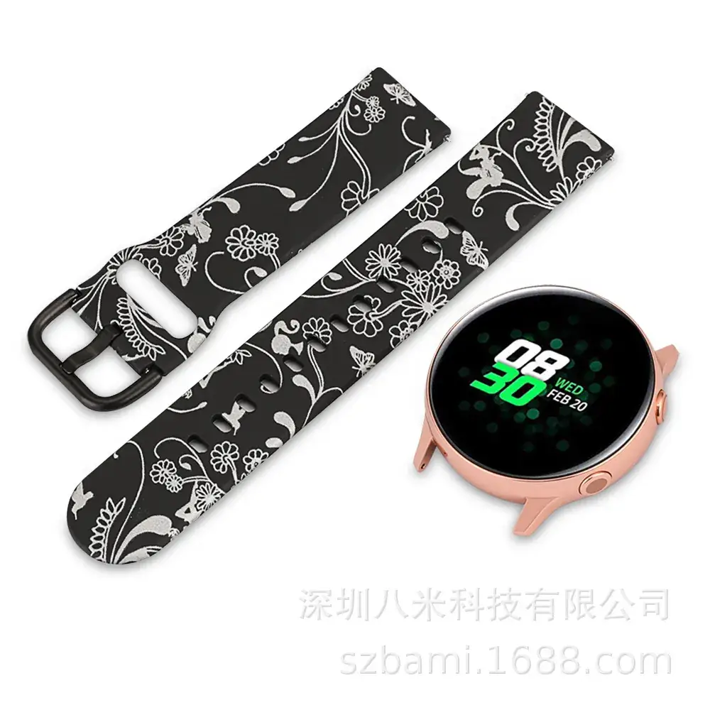 Silicone Floral Strap Galaxy Watch with 8m Display