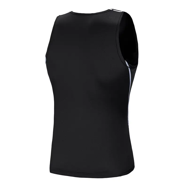 Men's Black Elastic Sports Vest Pure Color - Image 2