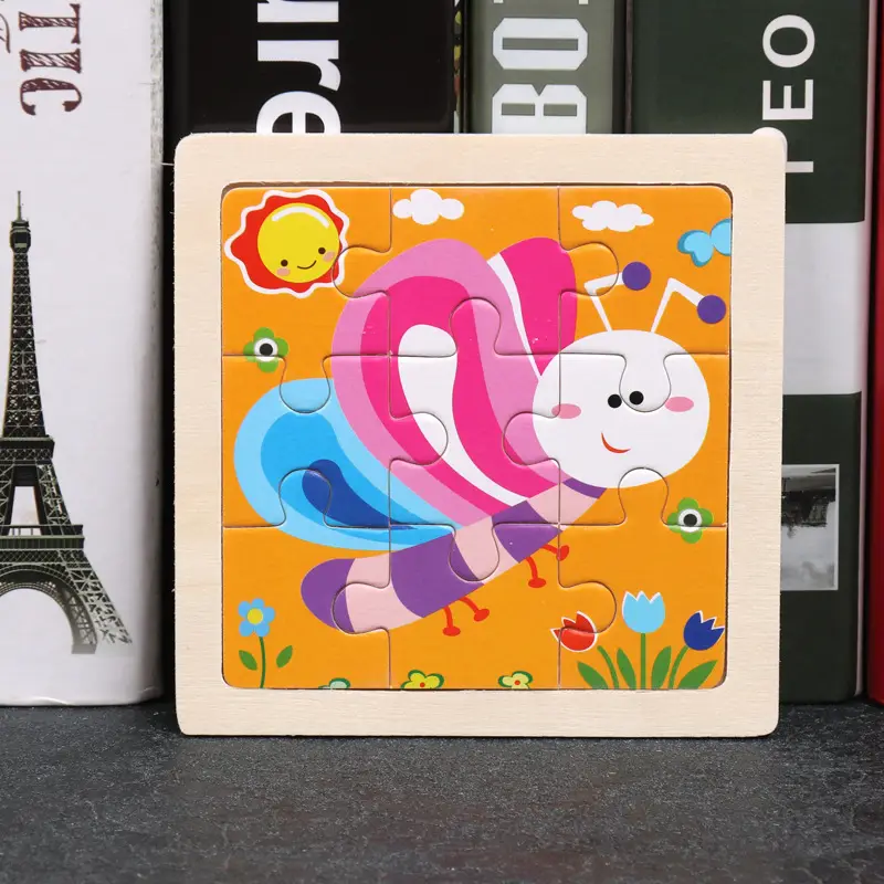 9 Piece Wooden Puzzle for Kids Educational Toy - Image 4