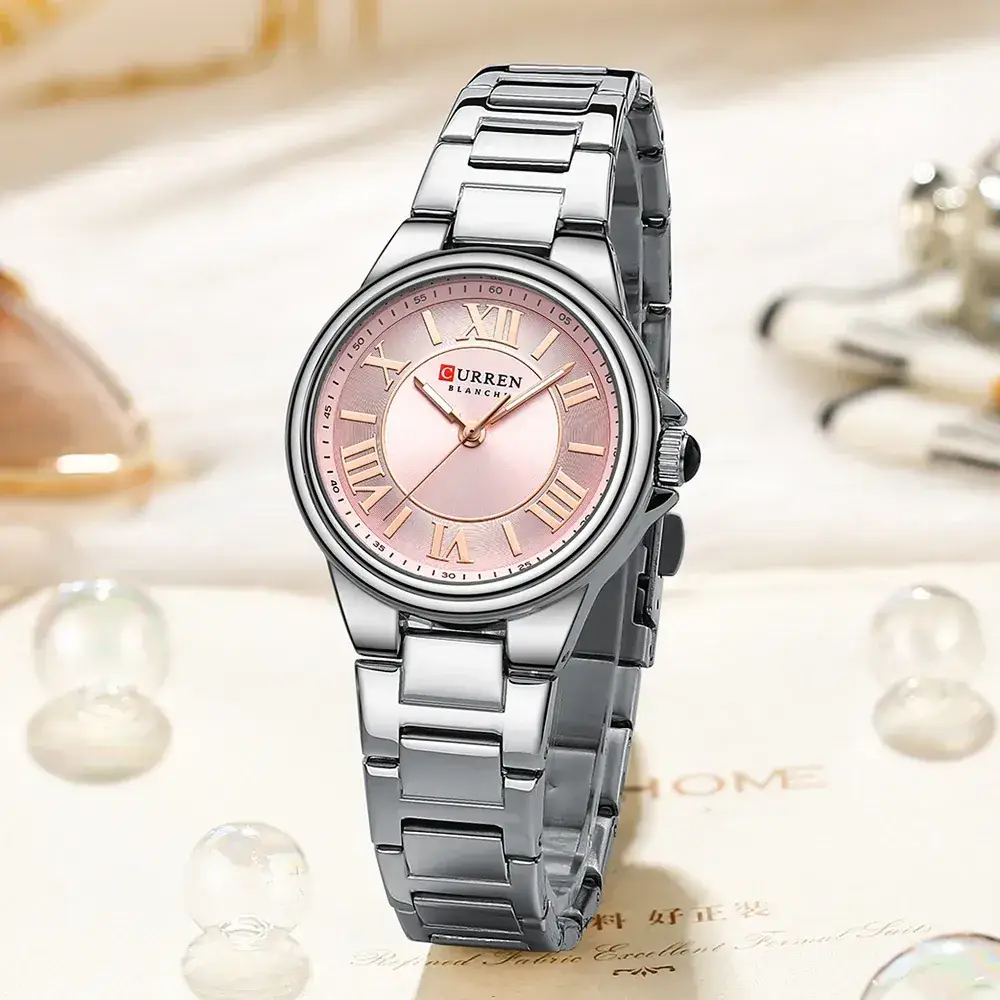 Women's Waterproof Steel Band Quartz Watch Rose Gold Dial - Image 7