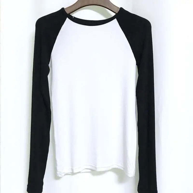 Black & White Contrast Long Sleeve T-Shirt for Men - Image 5