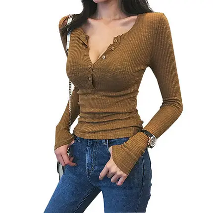 2025 Spring Slim Fit Buttoned Top with Elastic Waist - Image 5