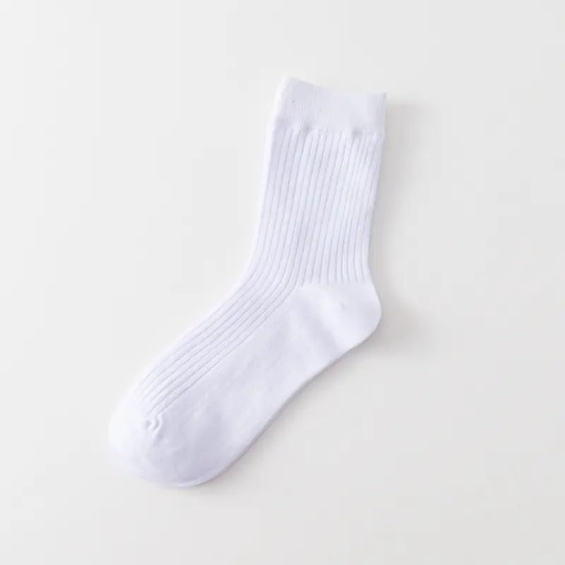 Men's Autumn and Winter Classic Drawstrip Men's Socks All-match Solid Color Cotton Men's Vertical Socks in stock