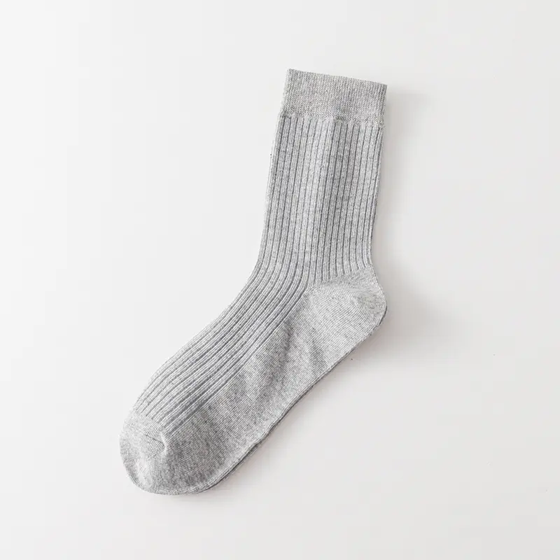 Men's Autumn and Winter Classic Drawstrip Men's Socks All-match Solid Color Cotton Men's Vertical Socks in stock