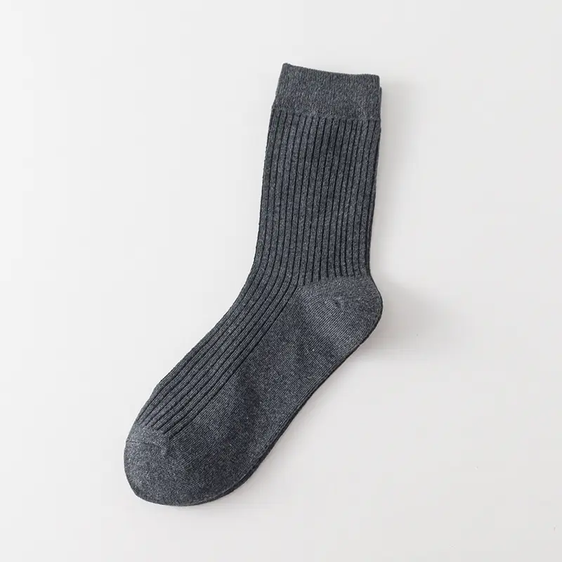 Men's Autumn and Winter Classic Drawstrip Men's Socks All-match Solid Color Cotton Men's Vertical Socks in stock