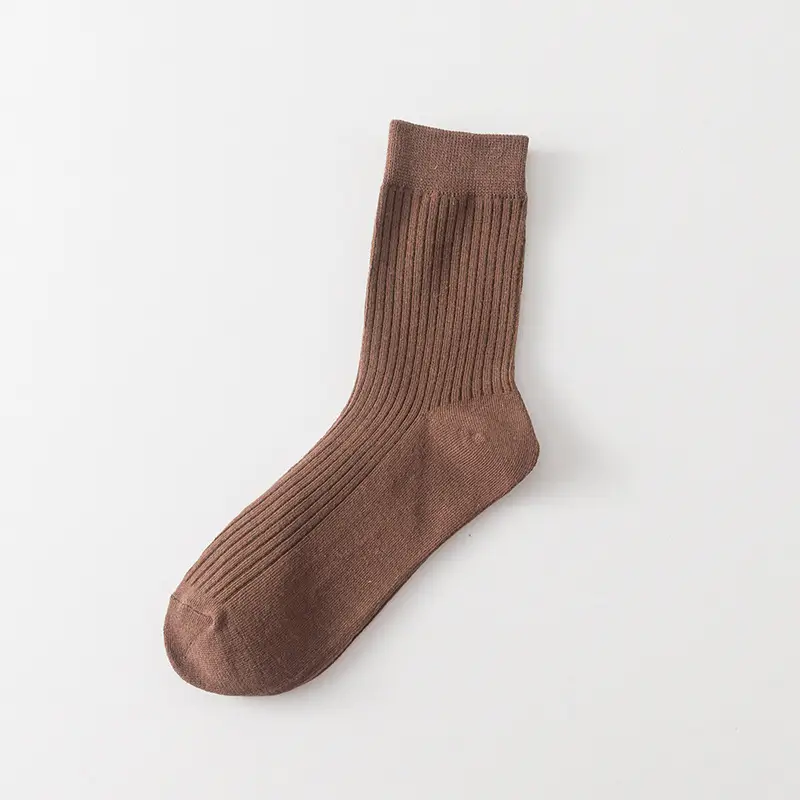 Men's Autumn and Winter Classic Drawstrip Men's Socks All-match Solid Color Cotton Men's Vertical Socks in stock