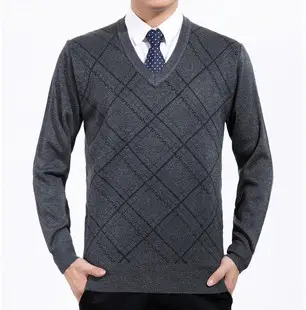 Men Black Plaid Thick Mercerized Sweater 2024 — feature 14