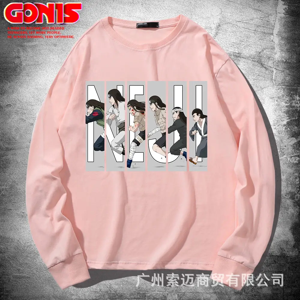 Men White Anime Print Long Sleeve T-Shirt - Image 8