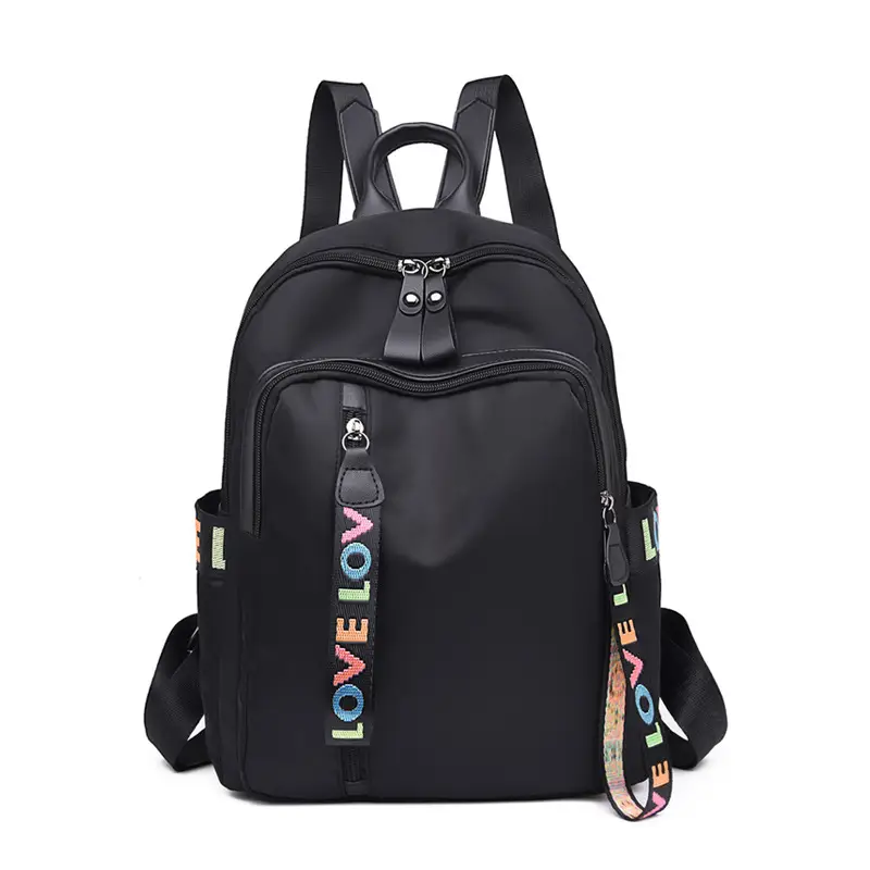 Black Korean Style Women's Backpack with Love Design - Image 6