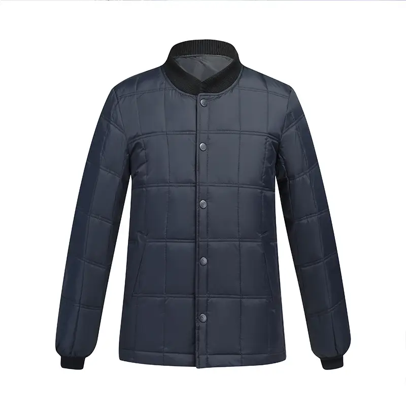 Men's Duck Silk Puffer Jacket Grey Large Winter Warm - Image 2