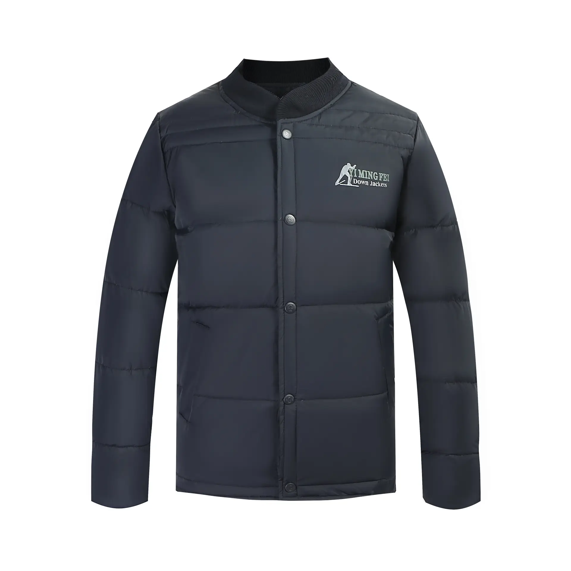 Men's Duck Silk Puffer Jacket Grey Large Winter Warm - Image 4