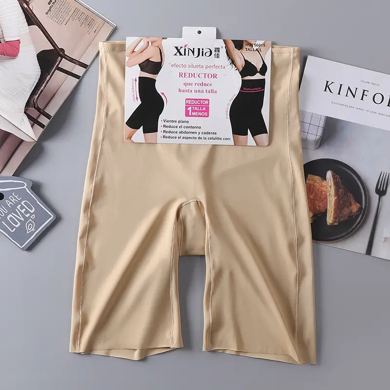 Xinjia Black Ice Silk Abdominal Pants High Waist