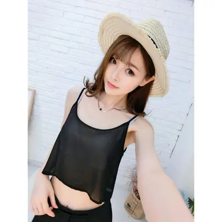2022 Summer Camisole Women's Chiffon Navel Underwear Large - Image 2