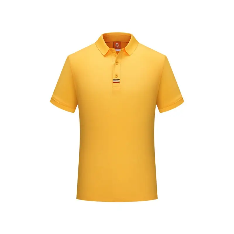 Men Yellow Polo T-Shirt Short Sleeve Work Wear - Image 13