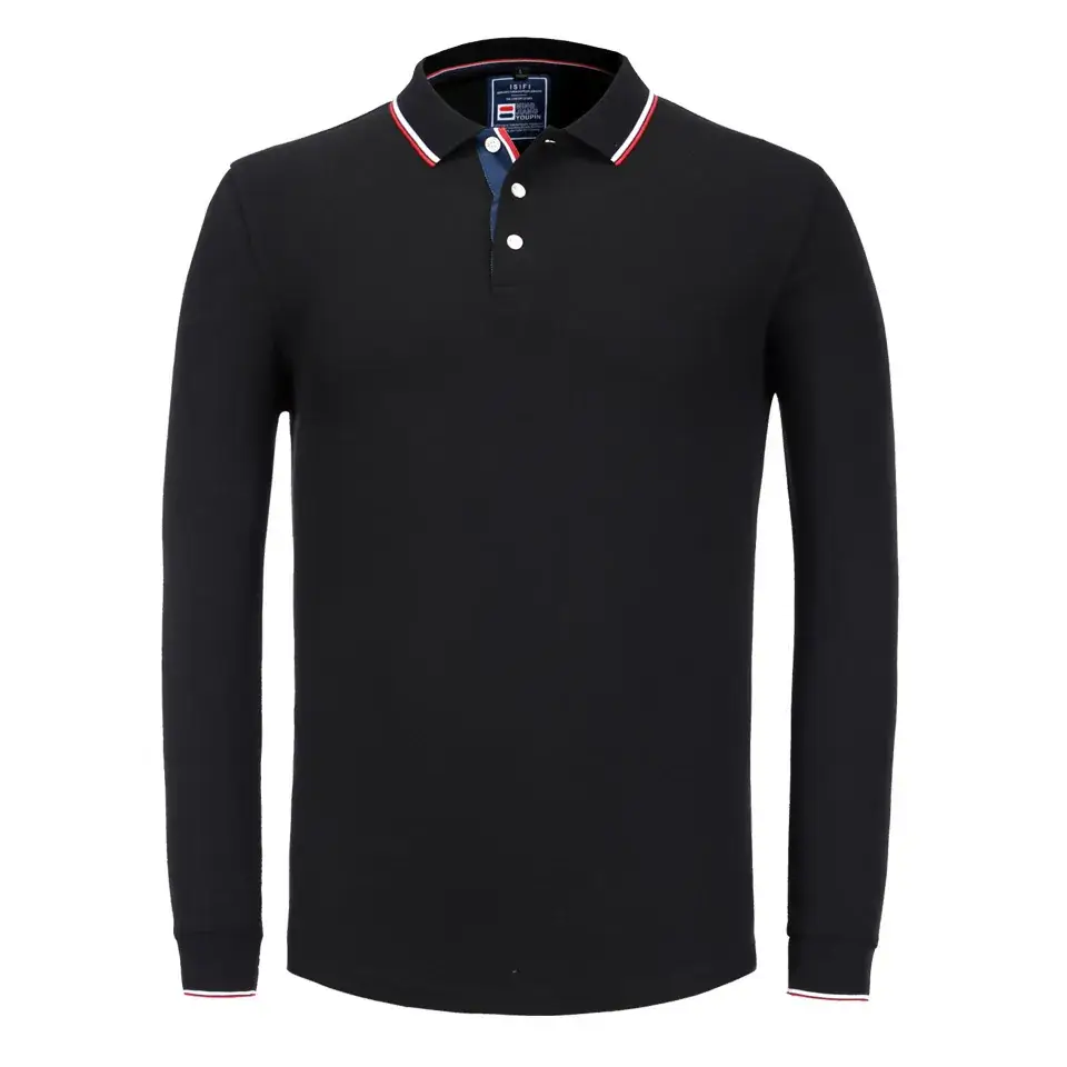 Men Navy Polo Shirt with Red White Trim