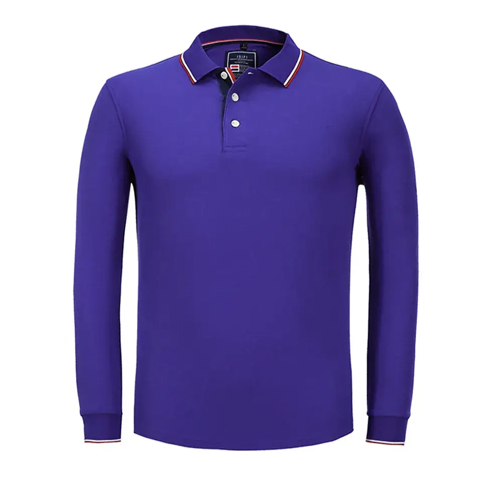 Men Navy Polo Shirt with Red White Trim