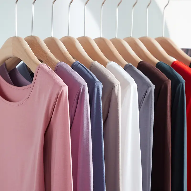 Men's Dark Coffee Modal Crewneck Long Sleeve Shirt - Image 19