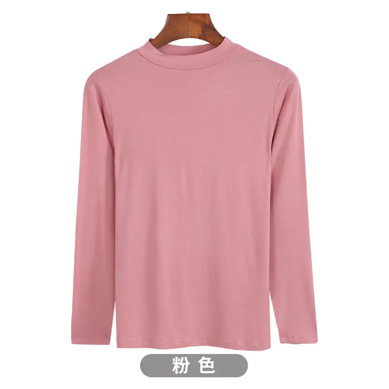 Men's Dark Coffee Modal Crewneck Long Sleeve Shirt - Image 17