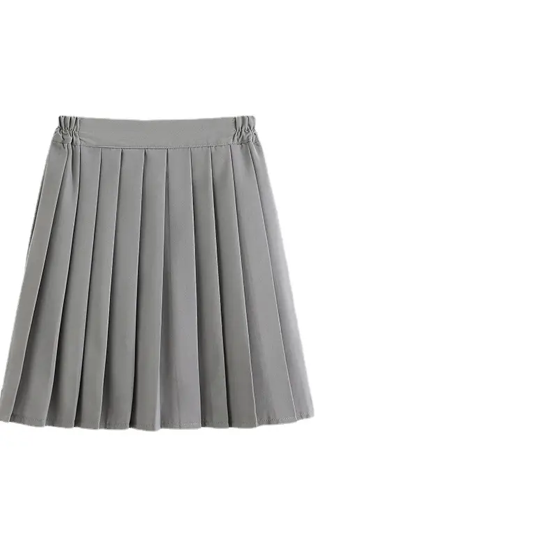 Gray Pleated Women's Skirt Mid-Length School Uniform - Image 13