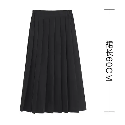 Gray Pleated Women's Skirt Mid-Length School Uniform - Image 2