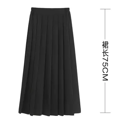 Gray Pleated Women's Skirt Mid-Length School Uniform - Image 3