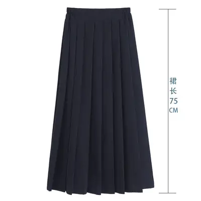 Gray Pleated Women's Skirt Mid-Length School Uniform - Image 8