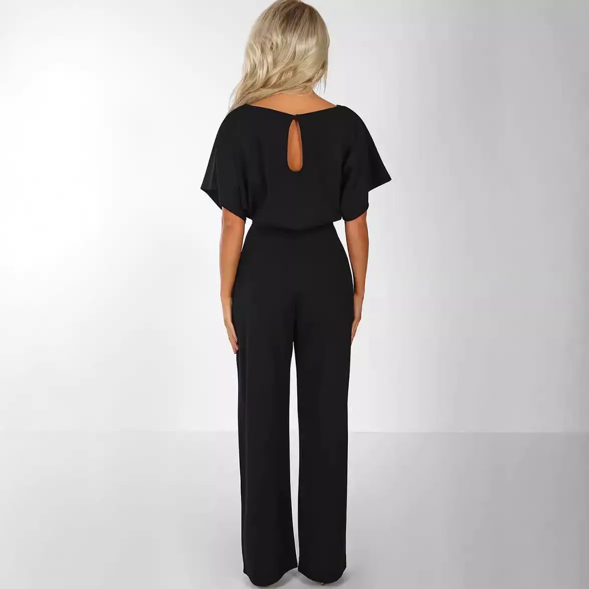 Red Lace-up Button Women's 2-Piece Jumpsuit Set - Image 7