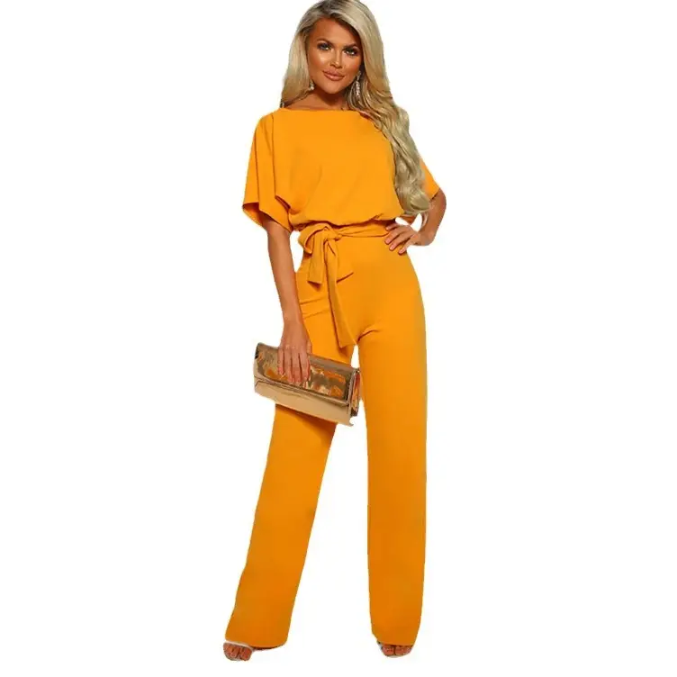 Red Lace-up Button Women's 2-Piece Jumpsuit Set - Image 10