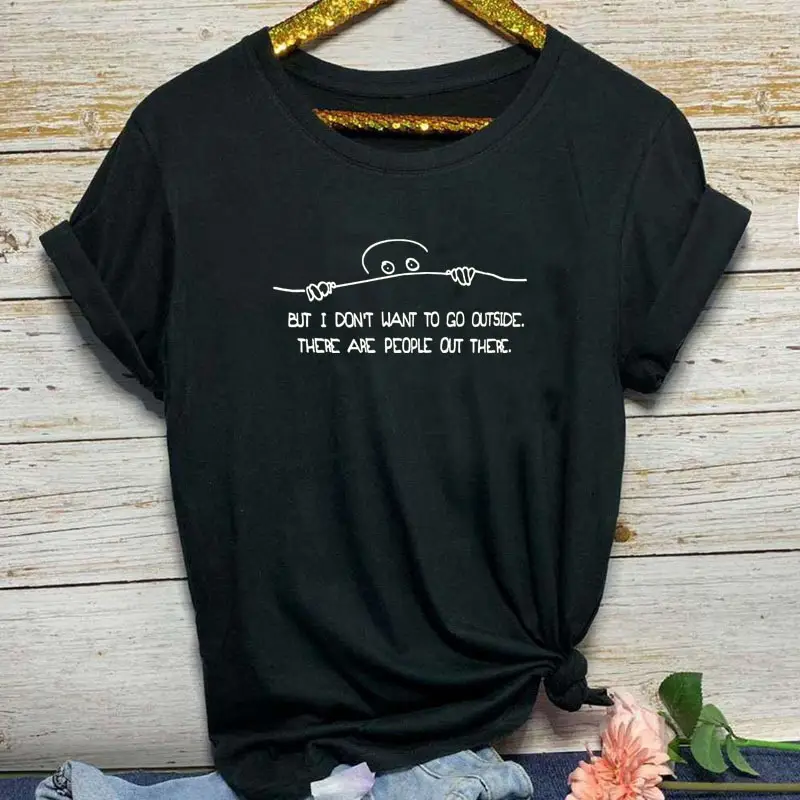 Unisex Letter T-Shirt Cotton White Casual Short Sleeve - Image 2