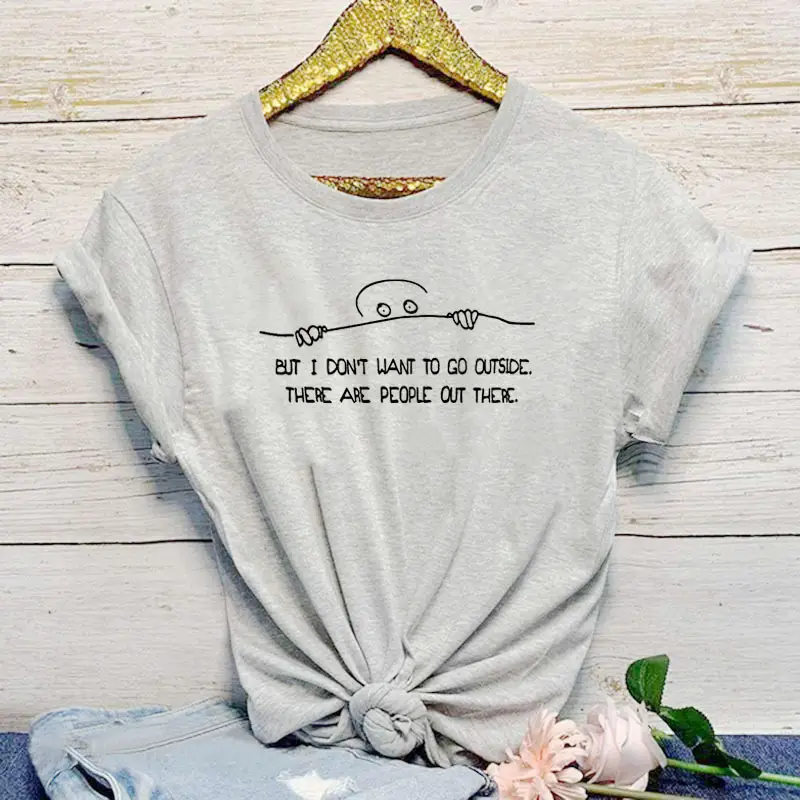 Unisex Letter T-Shirt Cotton White Casual Short Sleeve - Image 3