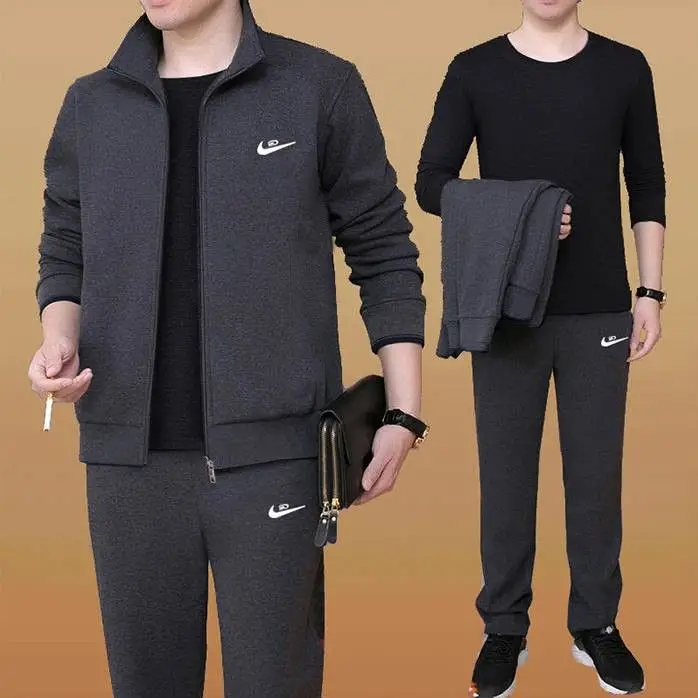 Men's Black Full Zip Hoodie Track Suit 2020 Winter - Image 8