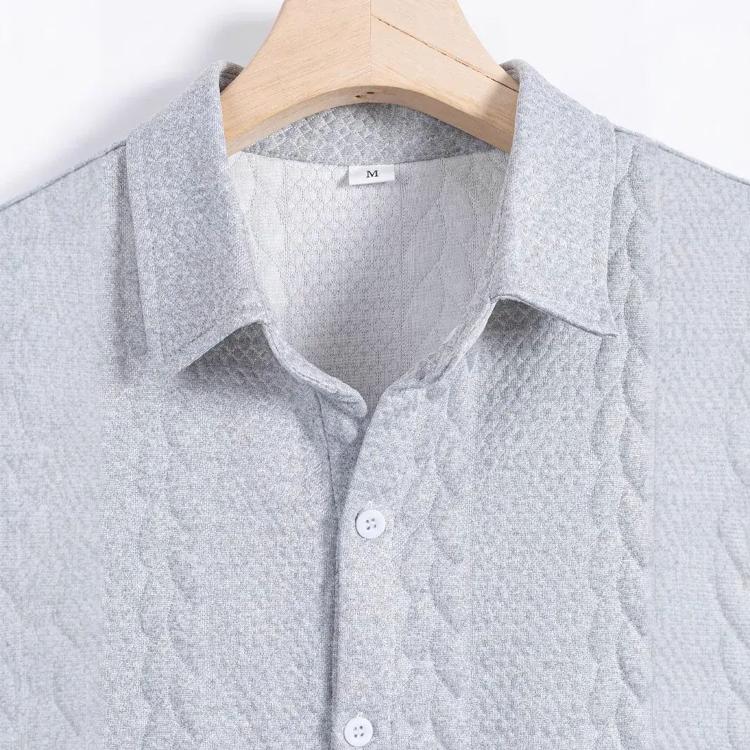 Men's Short Sleeve Printed Shirt Light Blue 2025 - Image 3