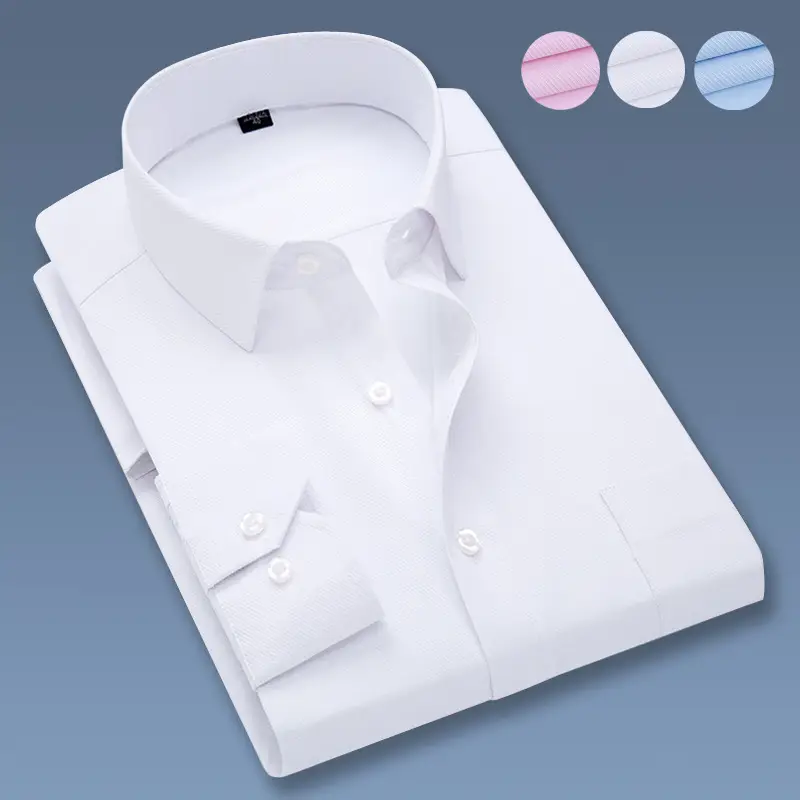 Men's Twill Slim Fit Business Shirt Light Blue - Image 6