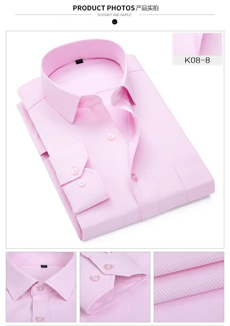 Men's Twill Slim Fit Business Shirt Light Blue — feature 12