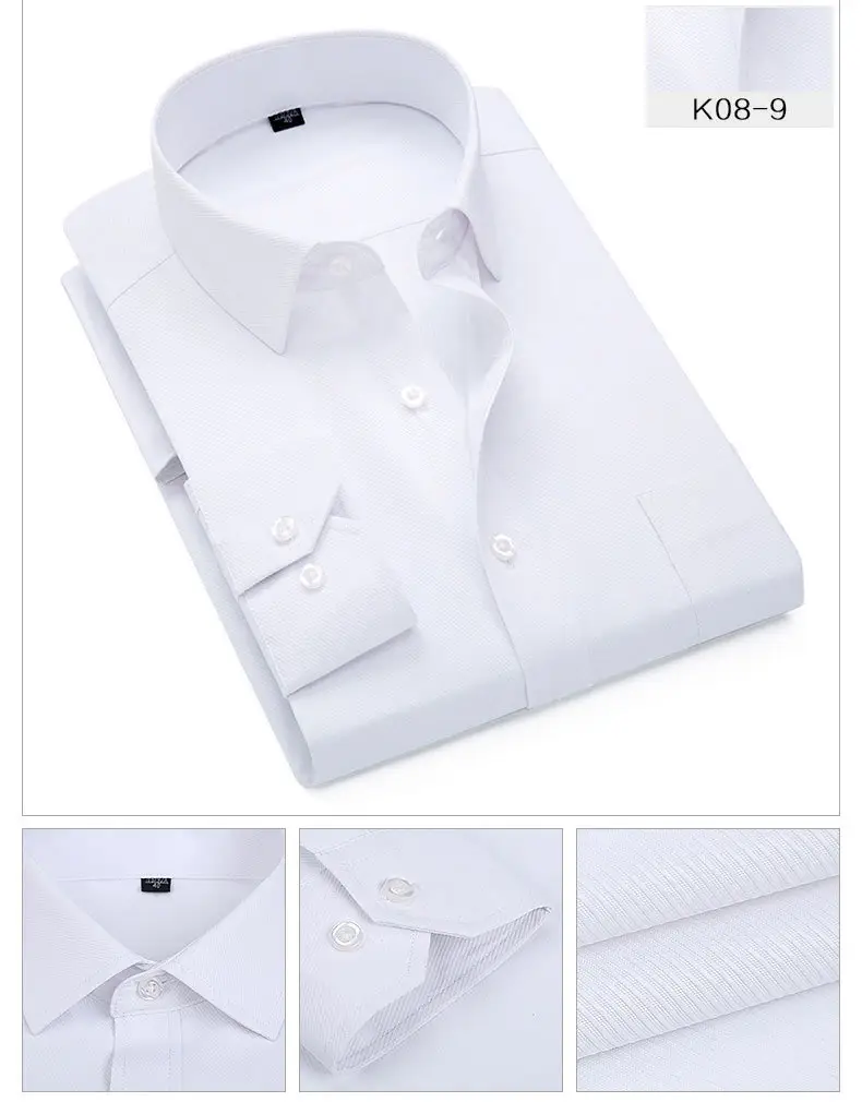 Men's Twill Slim Fit Business Shirt Light Blue — feature 13