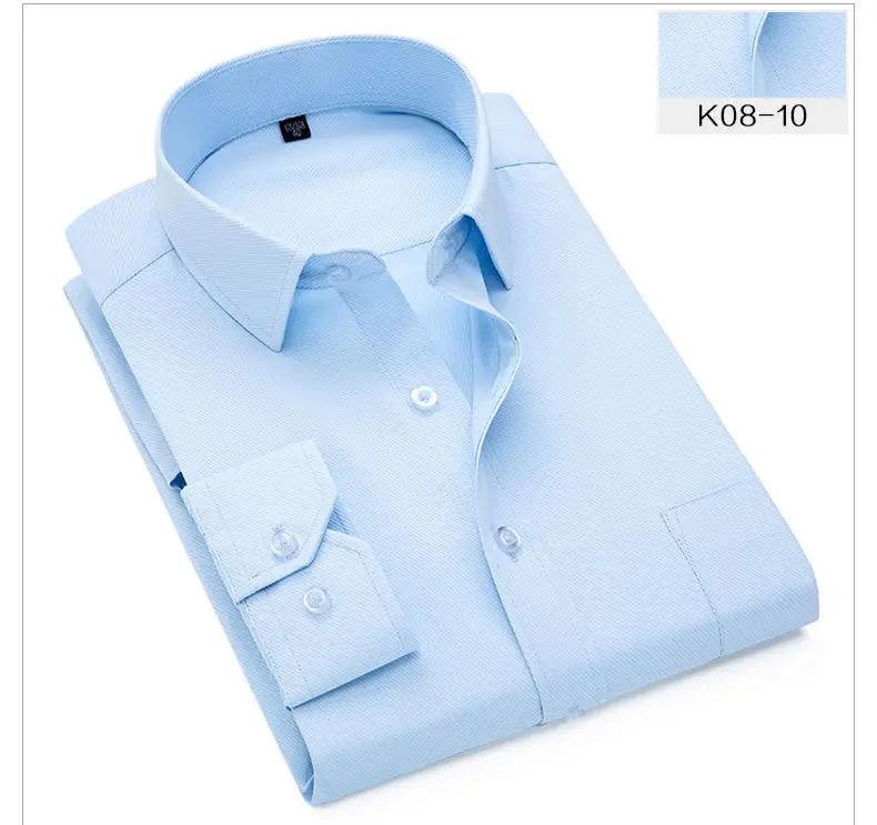 Men's Twill Slim Fit Business Shirt Light Blue — feature 14