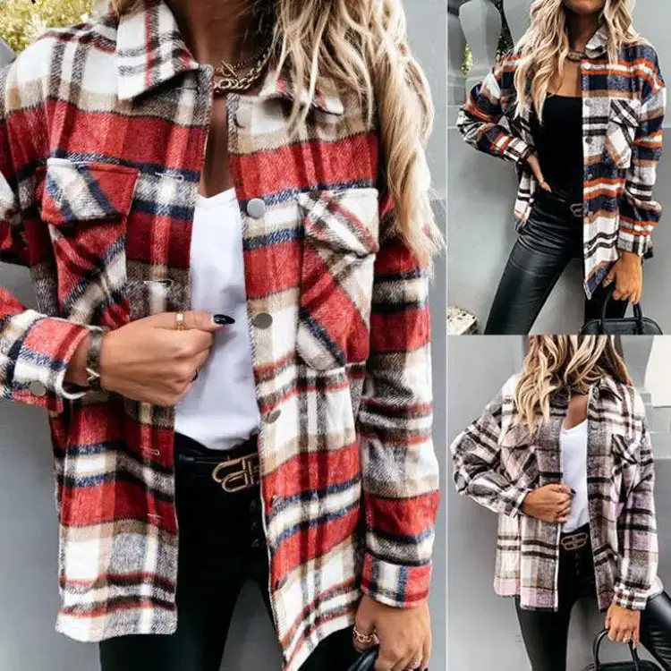 Women's Loose Yellow Shirts Mid Length Patchwork — feature 4