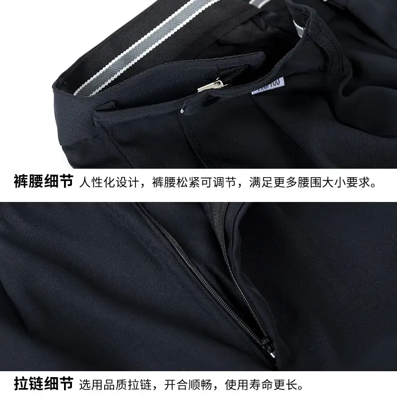Men Black Thin Security Work Trousers - Image 7