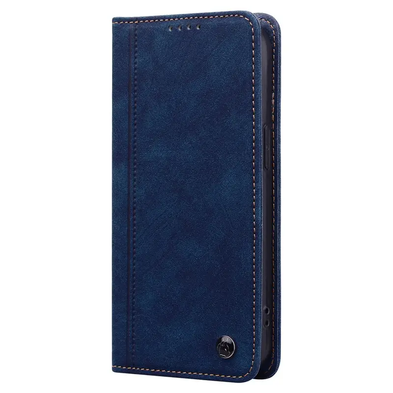 Blue Magnetic Leather Phone Case for iPhone 16 - Image 4