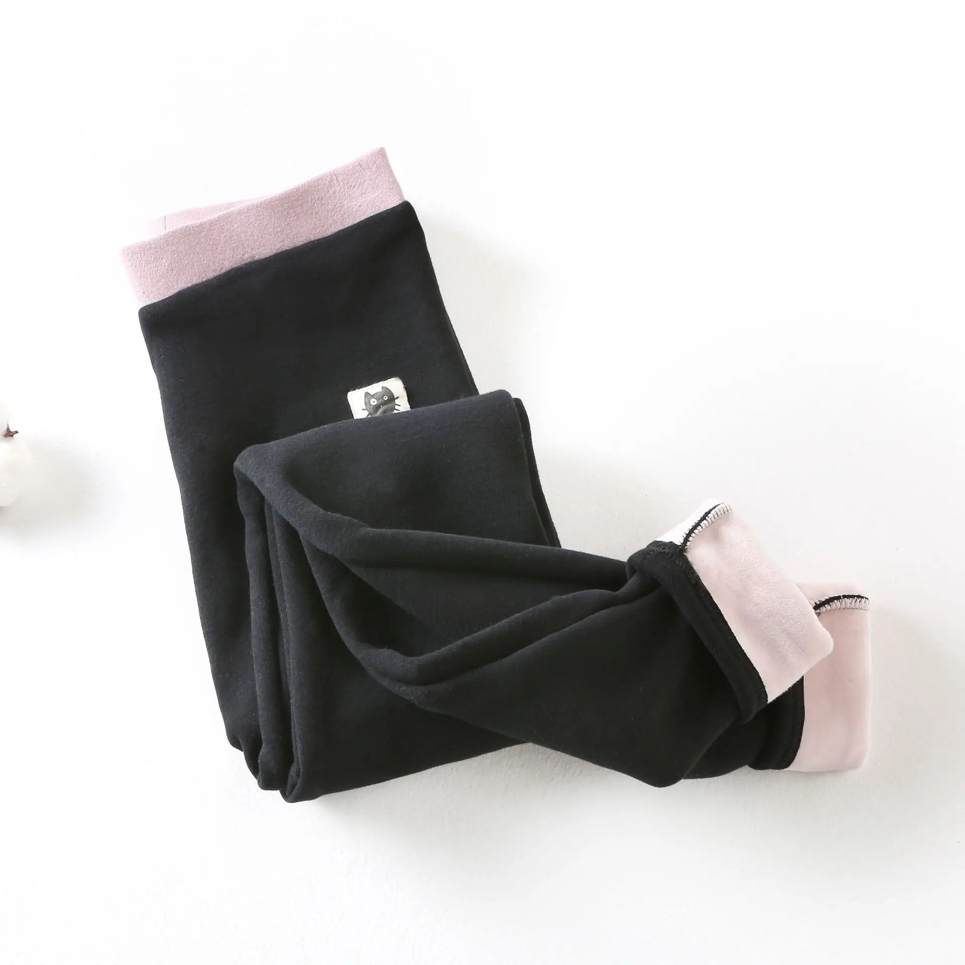 Grey Fleece Leggings with Logo Design - Image 2