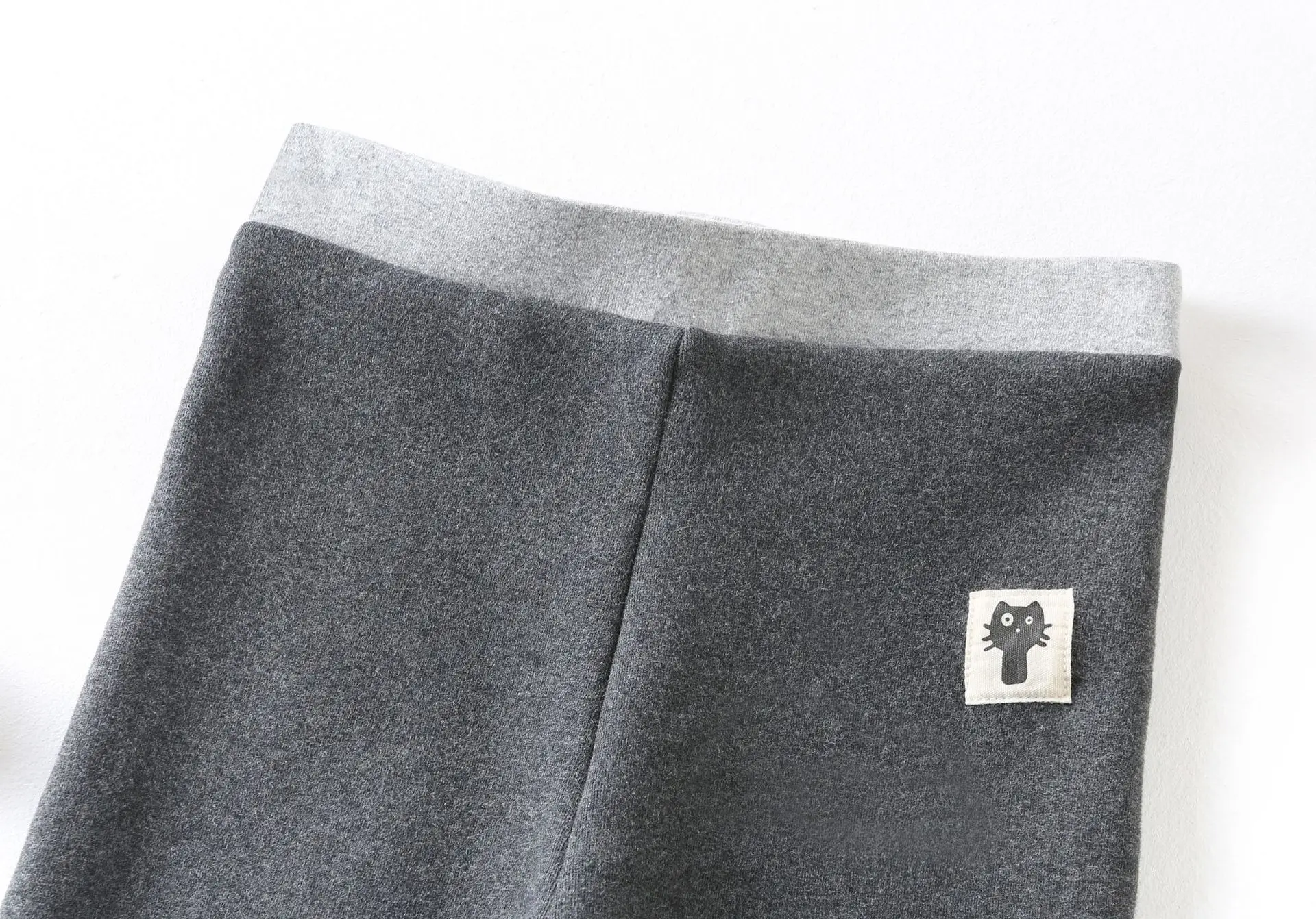 Grey Fleece Leggings with Logo Design - Image 3